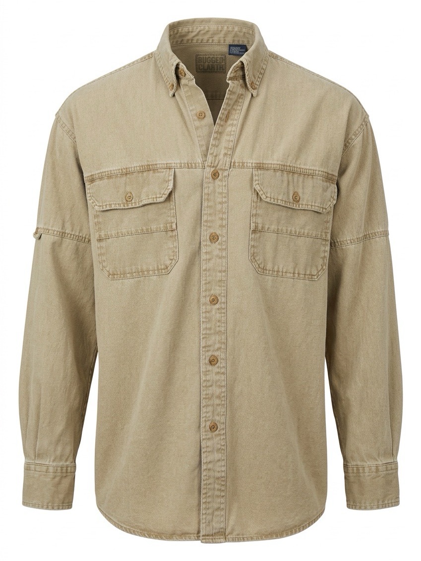 Faded Glory Men’s Button-Down Shirt In Khaki